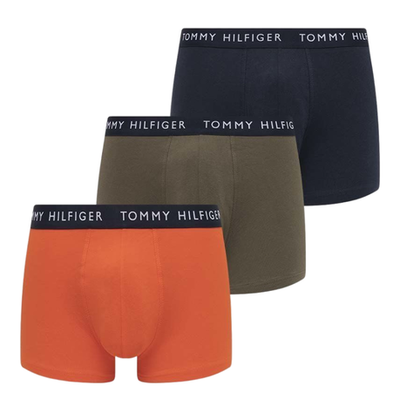 Мужские спортивные боксеры Tommy Hilfiger Trunk 3P - des skyy/acid orng/army gree