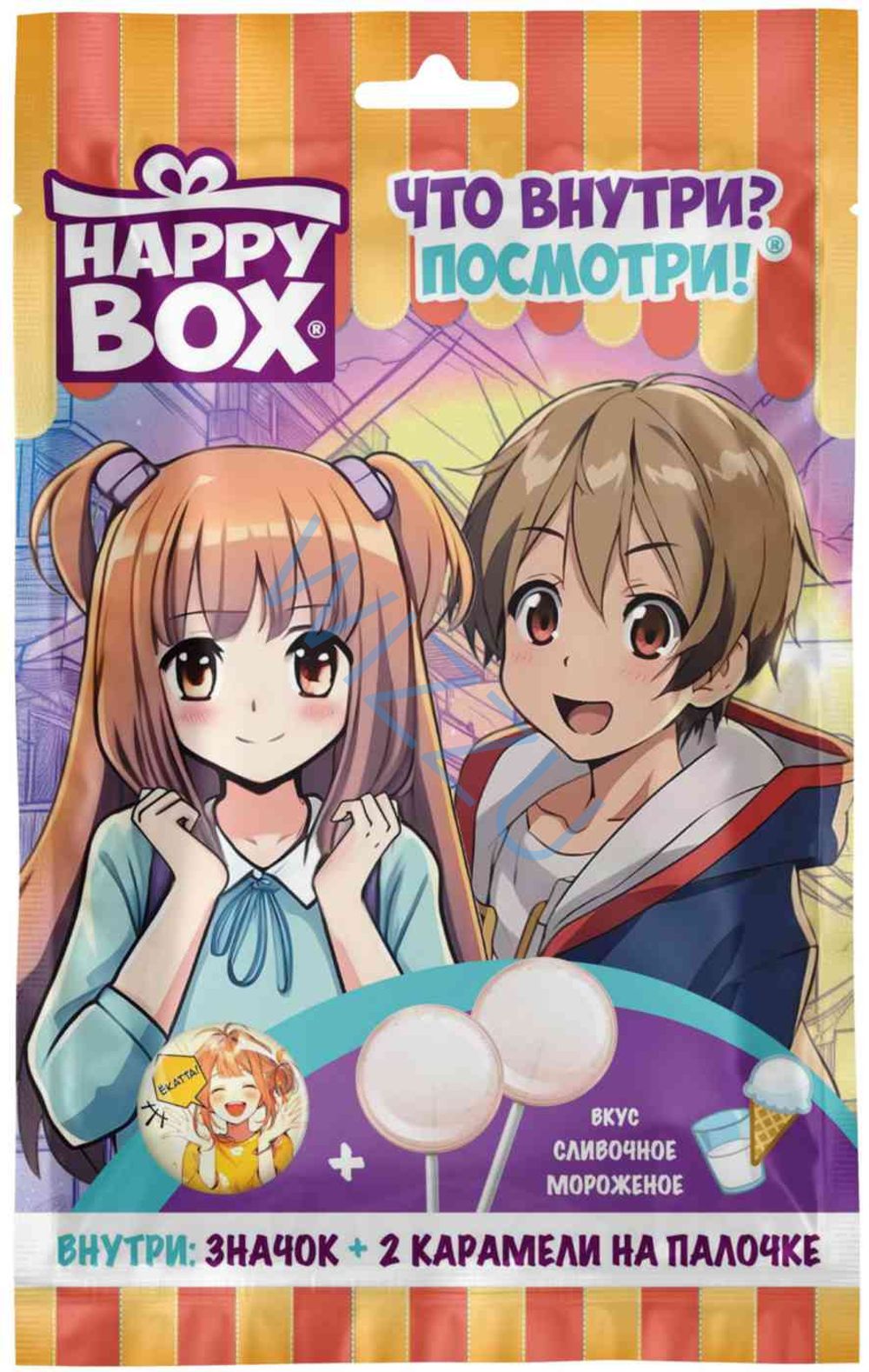 Happy Box Аниме Значок + Карамель на палочке 20гр