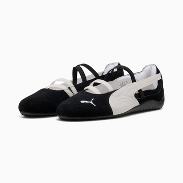 PUMA Женские кроссовки-балетки Speedcat Suede, черный/белый
