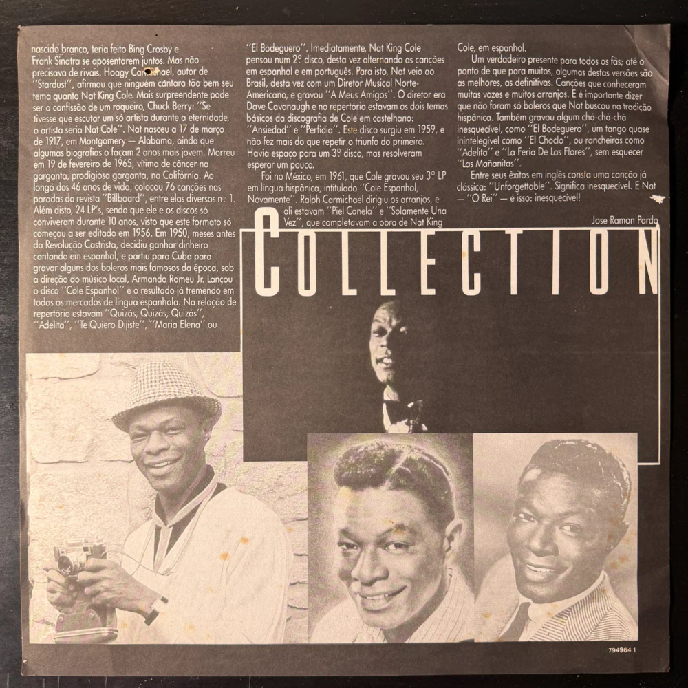 Nat King Cole ‎– Nat King Cole Collection 2LP (Бразилия 1991г.)