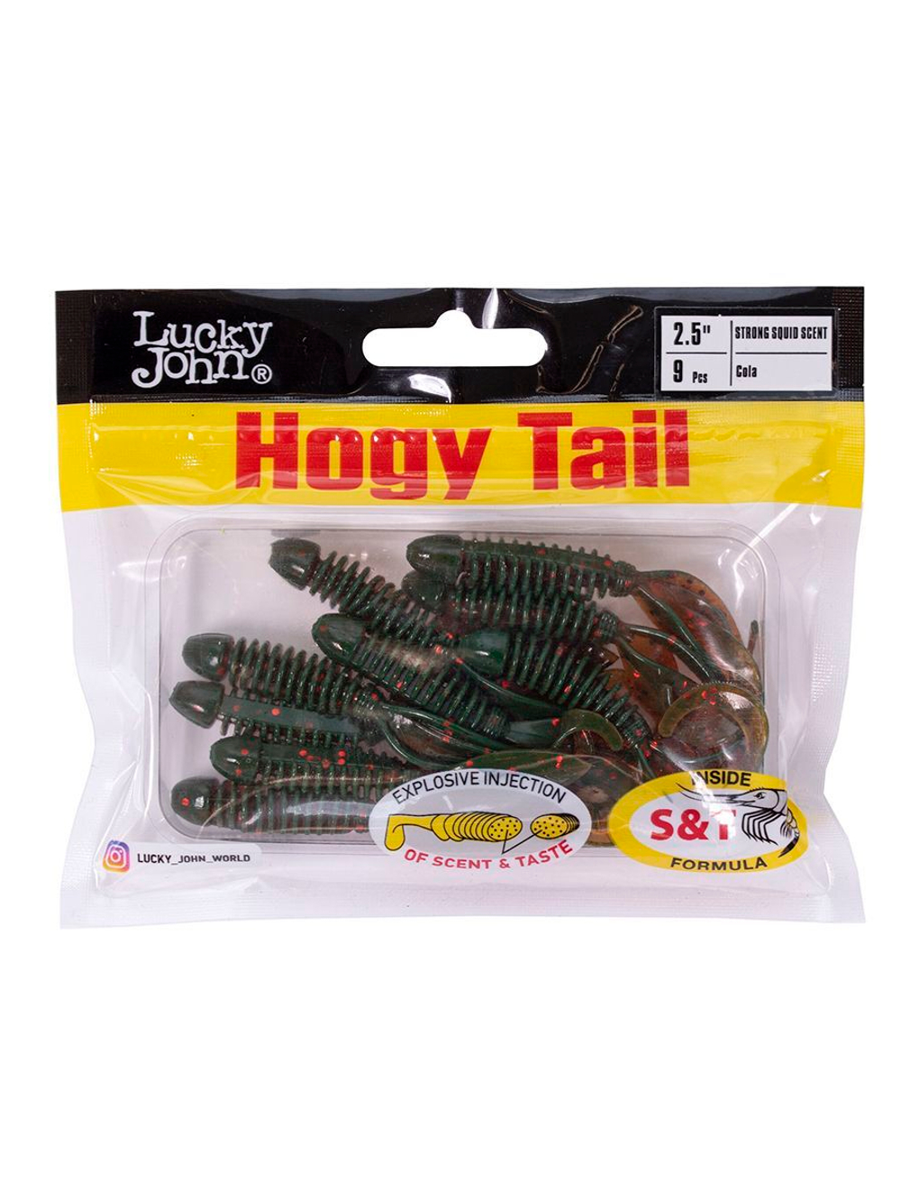 Твистеры съедобные искусственные LJ Pro Series Hogy Tail 2,5in (06.35)/S19 9 шт. в упак.