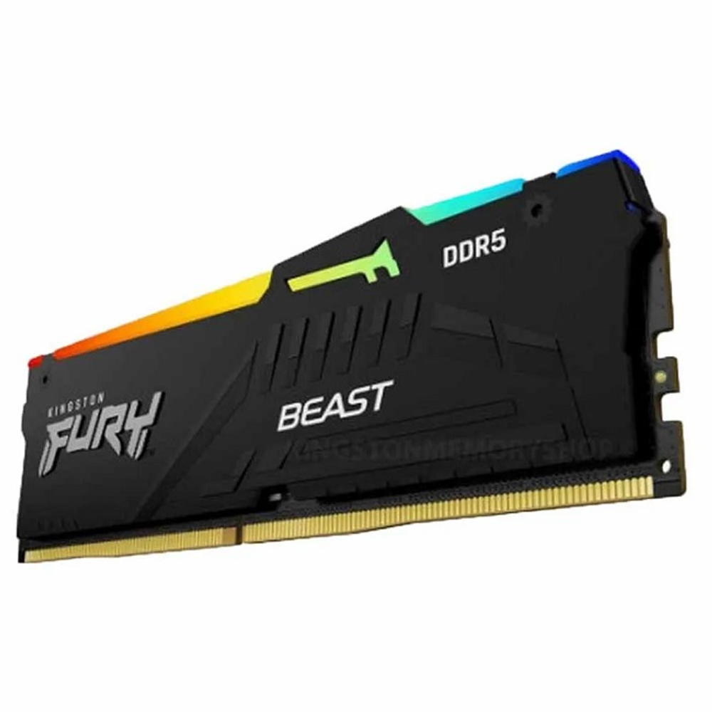 Модуль памяти DIMM DDR5 32Gb, 6400Mhz, Kingston FURY Beast RGB (KF564C32BBA-32)