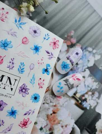 MIW Nails Наклейки для ногтей Цветы, S-14