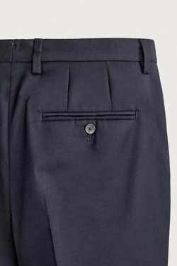ZARA КОСТЮМНЫЕ БРЮКИ ИЗ 100% ШЕРСТИ, МОРСКОЙ СИНИЙ