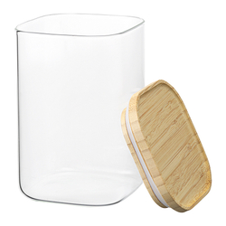 Банка для хранения квадратная 1.1л Glass Bamboo