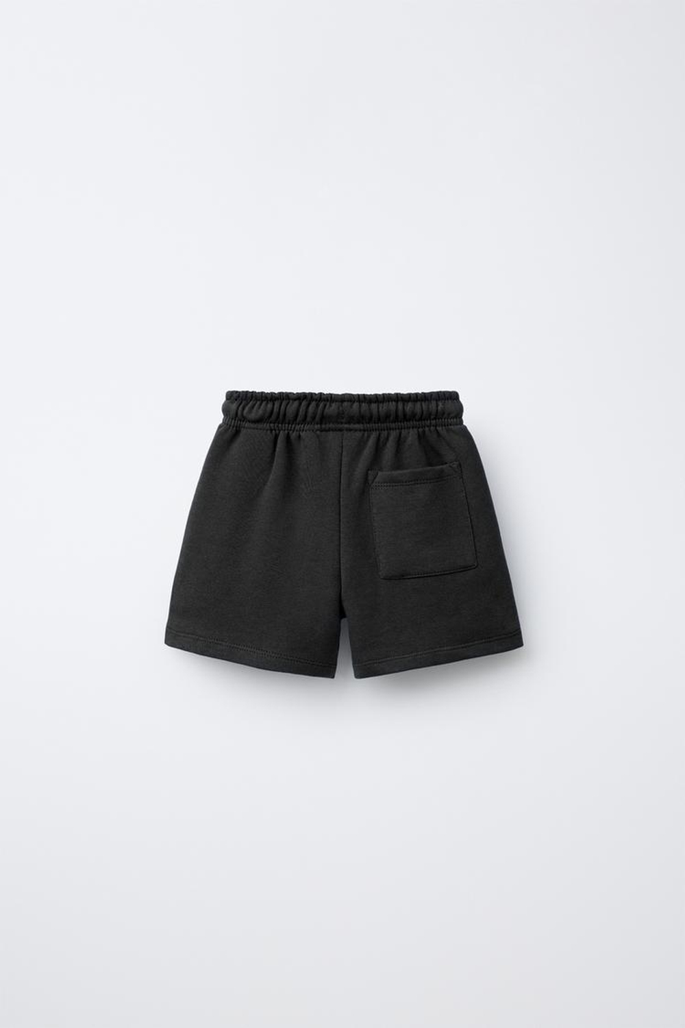 ZARA ШОРТЫ-БЕРМУДЫ БАЗОВЫЕ С ТЕКСТОВЫМ ПРИНТОМ, ЧЕРНЫЙ