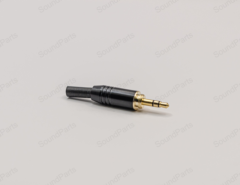 Mini Jack 3,5 mm с наружной резьбой (Черный) + переходник 6.3