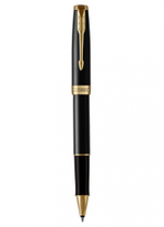 Ручка-роллер Parker Sonnet Black Lacquer GT 1931496, стержень: F, цвет чернил: black, в подарочной упаковке