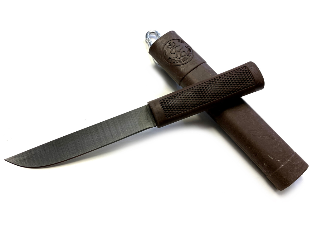 Нож Алтайский РС, сталь 95х18, резинопластик, коричневый