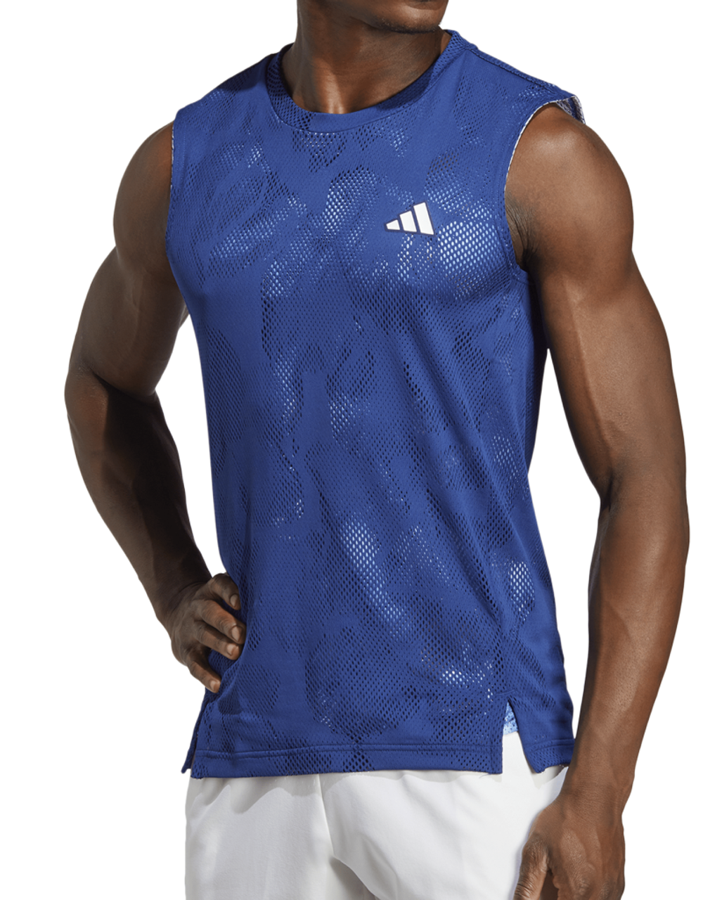 Футболка мужская теннисная Adidas Melbourne Tennis Sleeveless Tee - victory blue