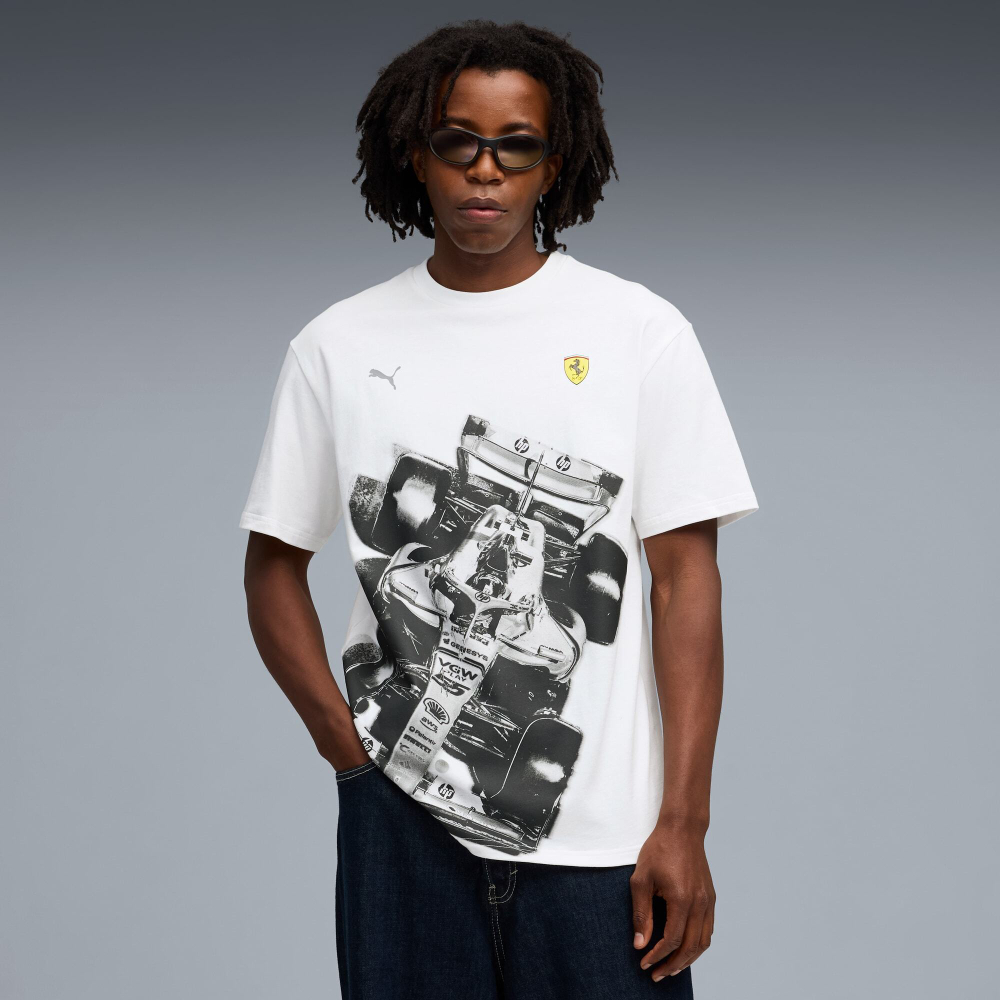 PUMA X SCUDERIA FERRARI МУЖСКАЯ ФУТБОЛКА PREMIUM, БЕЛЫЙ