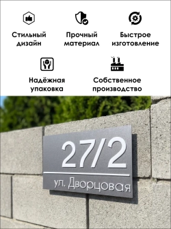 Адресная табличка на дом с объемными буквами