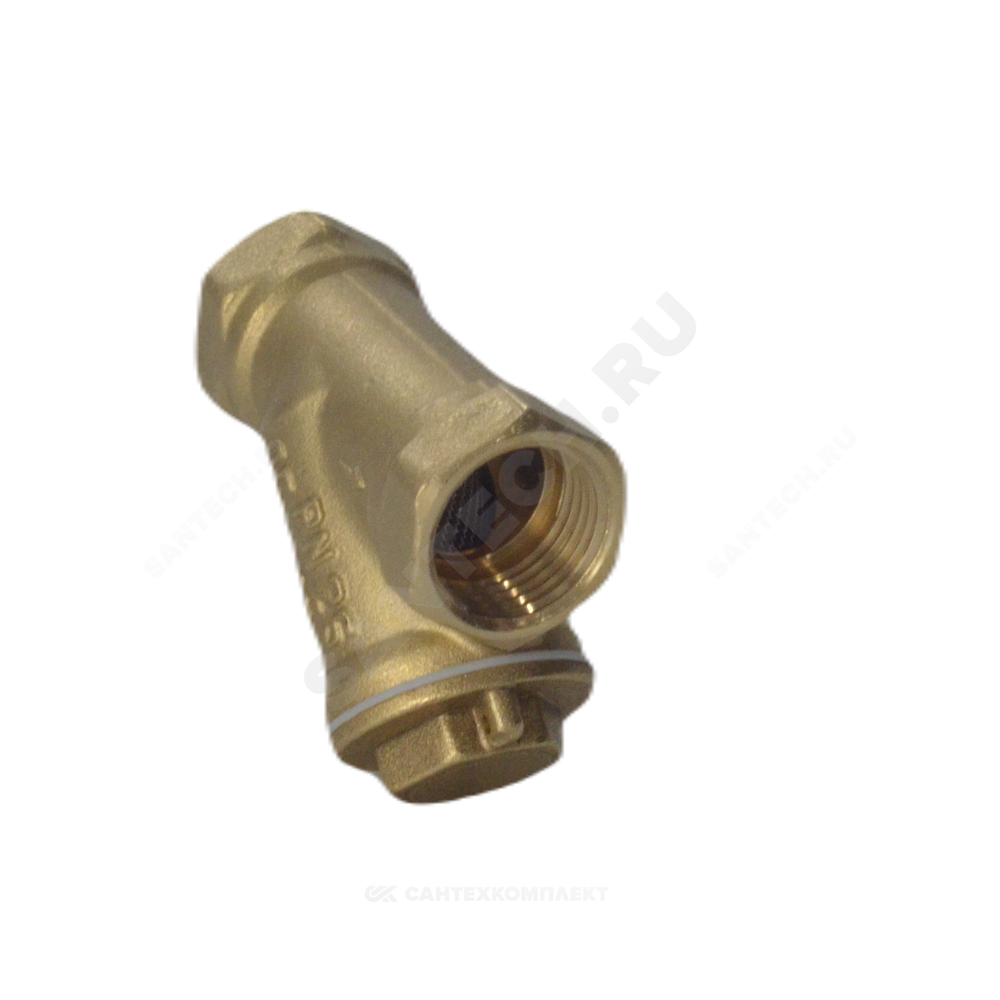 Фильтр сетчатый Y-образный латунь Ду 20 Ру25 Тмакс=150 oC 3/4" ВР 46Б5фт1 под пломбу VALFEX VF.192.L00.034