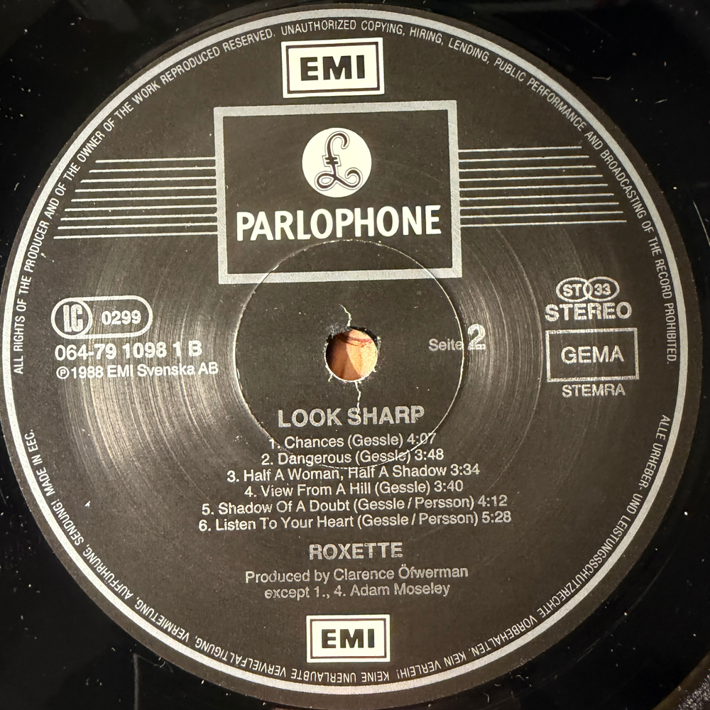 Roxette - Look Sharp! (Европа 1988г.)