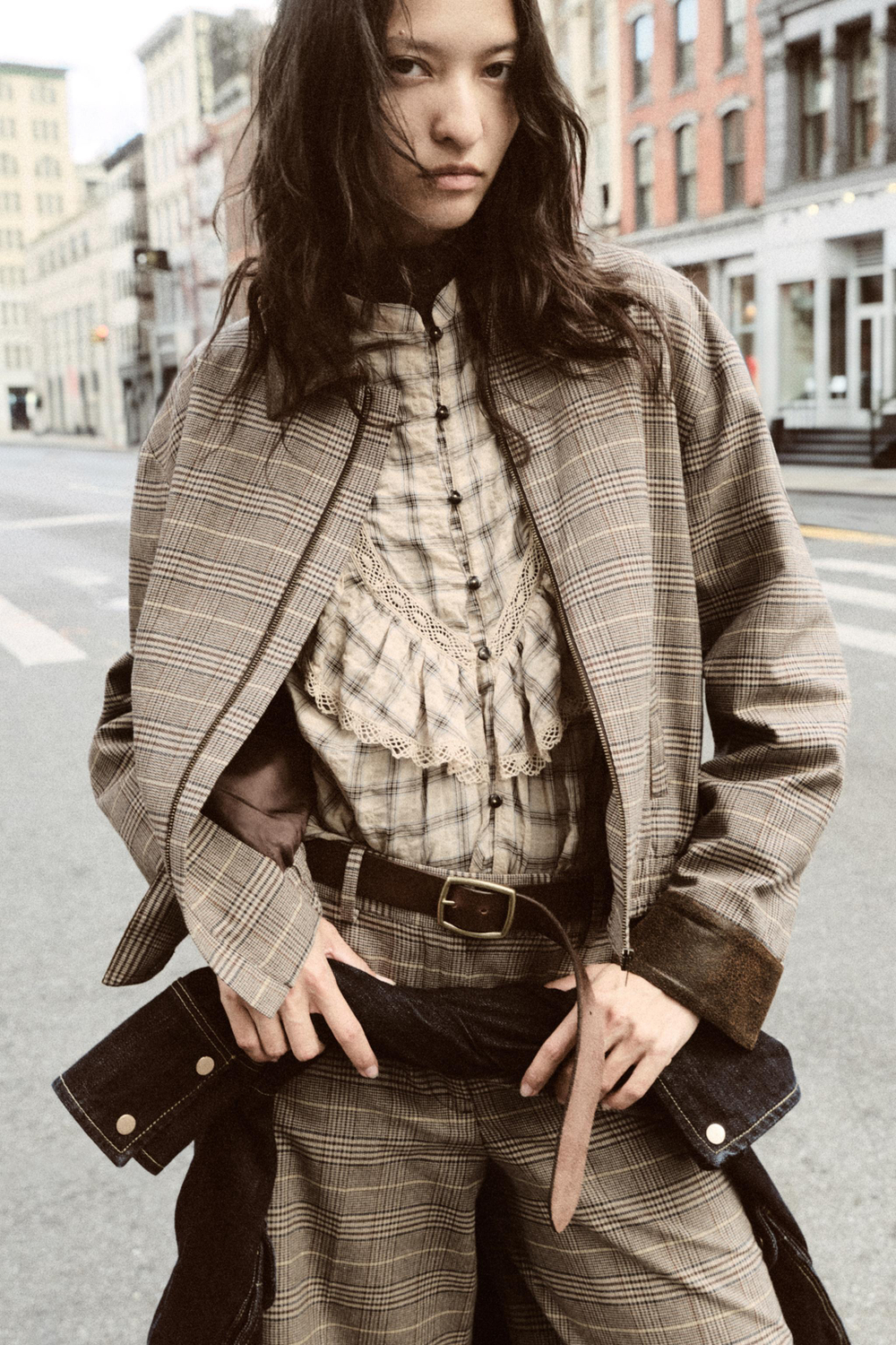 ШОРТЫ С УЗОРОМ «ГУСИНАЯ ЛАПКА» — ZARA
