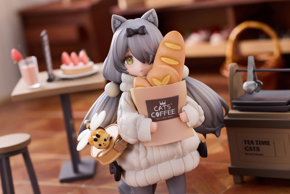 Фигурка RIBOSE Tea Time Cats Meow Town Bakery Customer British Shorthair Cat Чайные кошечки: Британская короткошёрстная кошка