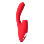 Красный двойной вибростимулятор 20,2см с вакуумом BeYourLover Cardinal TW012A