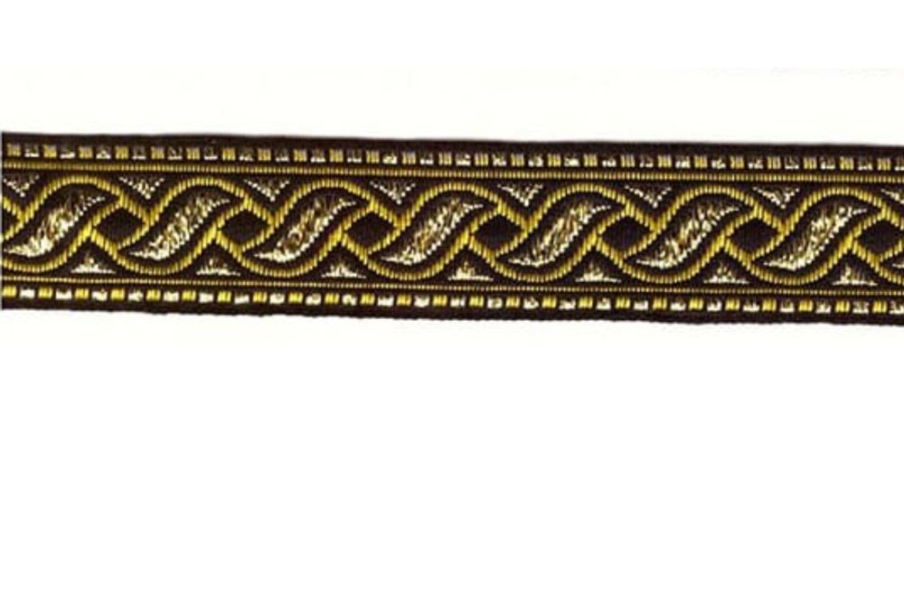 Тесьма жаккард с метанитом, с1857, рис. 9006, ш. 2,2 см