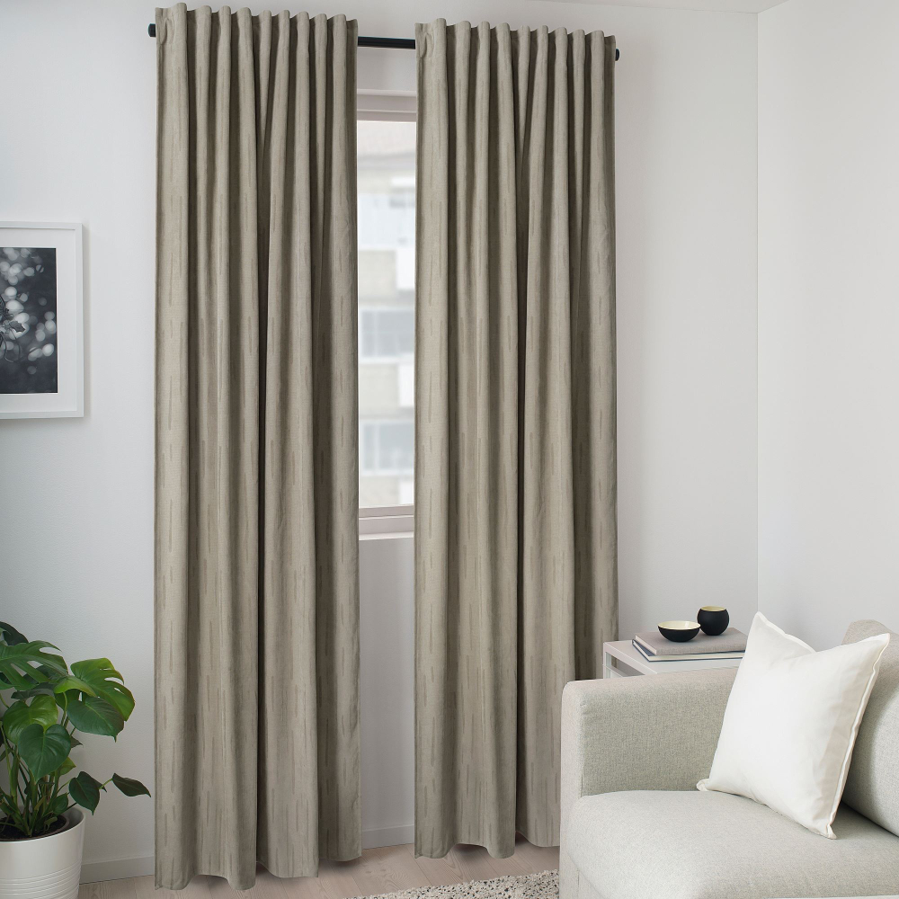 Комплект штор IKEA LAGEROLVON (ЛАГЕРОЛЬВОН), Бежевый, 145x250 см, 2 шт