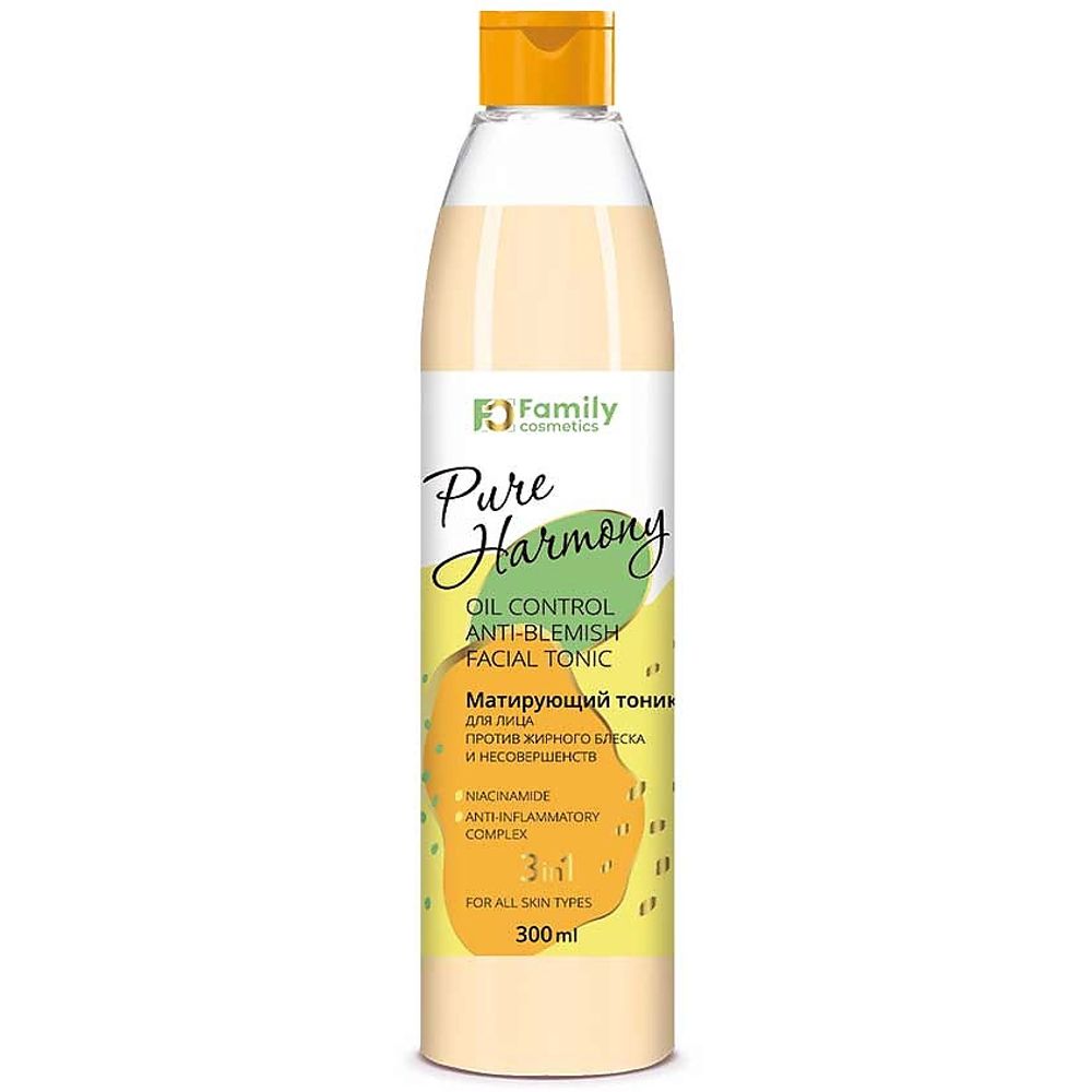 МАТИРУЮЩИЙ ТОНИК для лица против жирного блеска и несовершенств серии Pure Harmony, 300/32