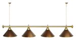 Лампа STARTBILLIARDS 4 пл. (плафоны зеленые,штанга зеленая,фурнитура золото)