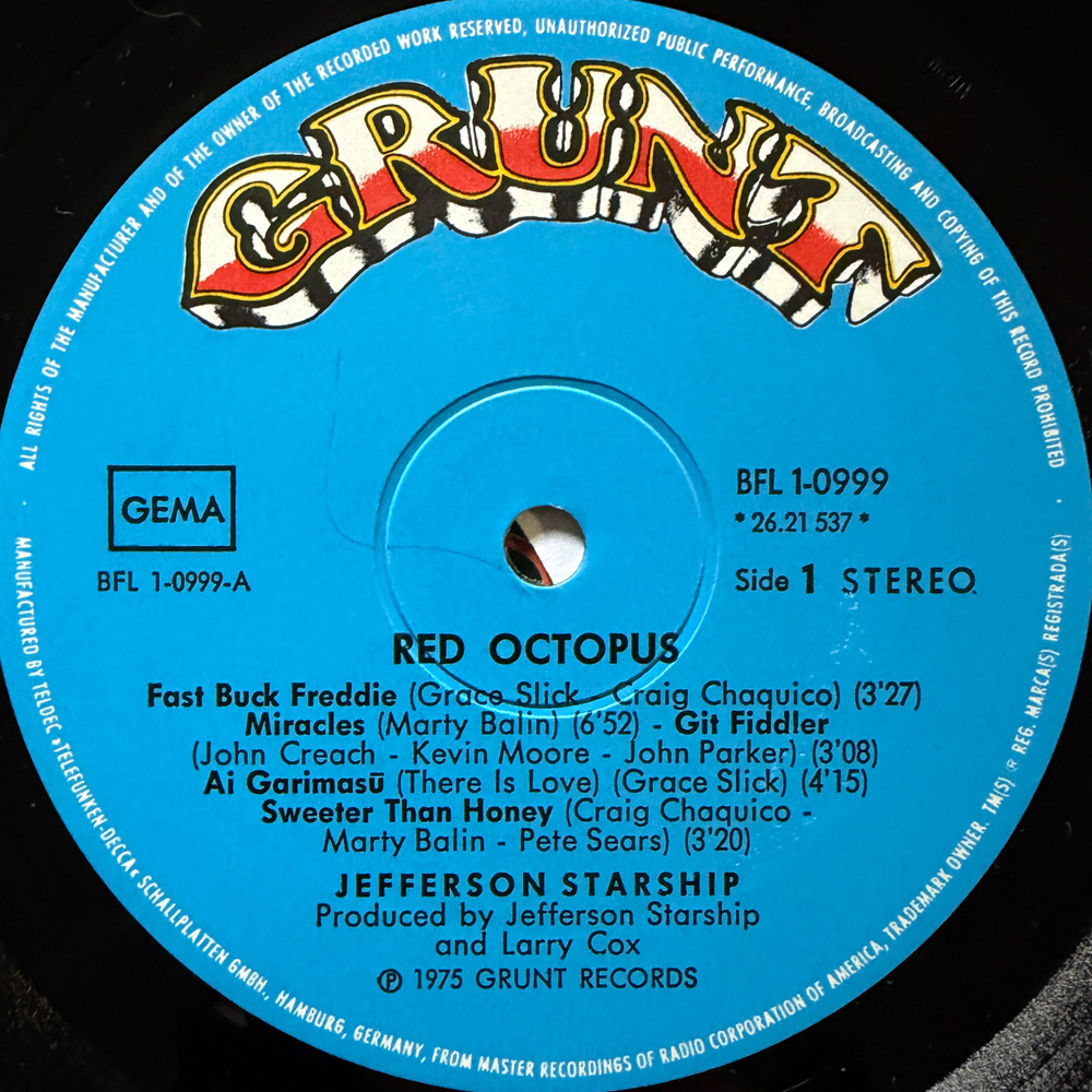 Jefferson Starship ‎– Red Octopus (Германия 1975г.)