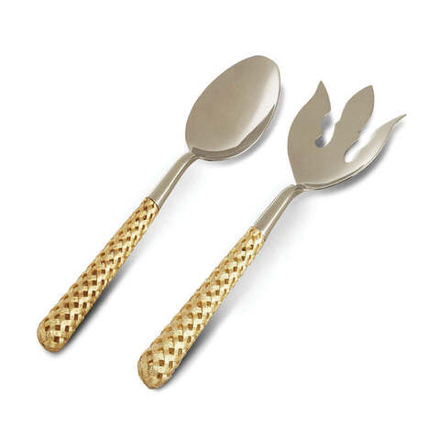 Набор приборов для салата L'Objet Braid Gold, 29 см