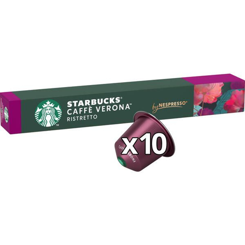Кофейные капсулы Starbucks Nespresso Caffe Verona 10 капсул 55 г (Из Финляндии)