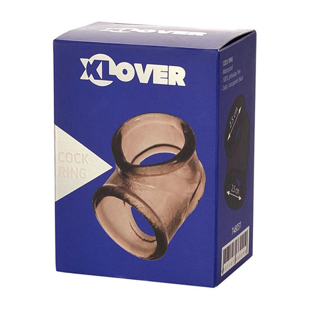 Дымчатое эрекционное кольцо 2,5см с фиксацией мошонки ToyFa XLover 748031
