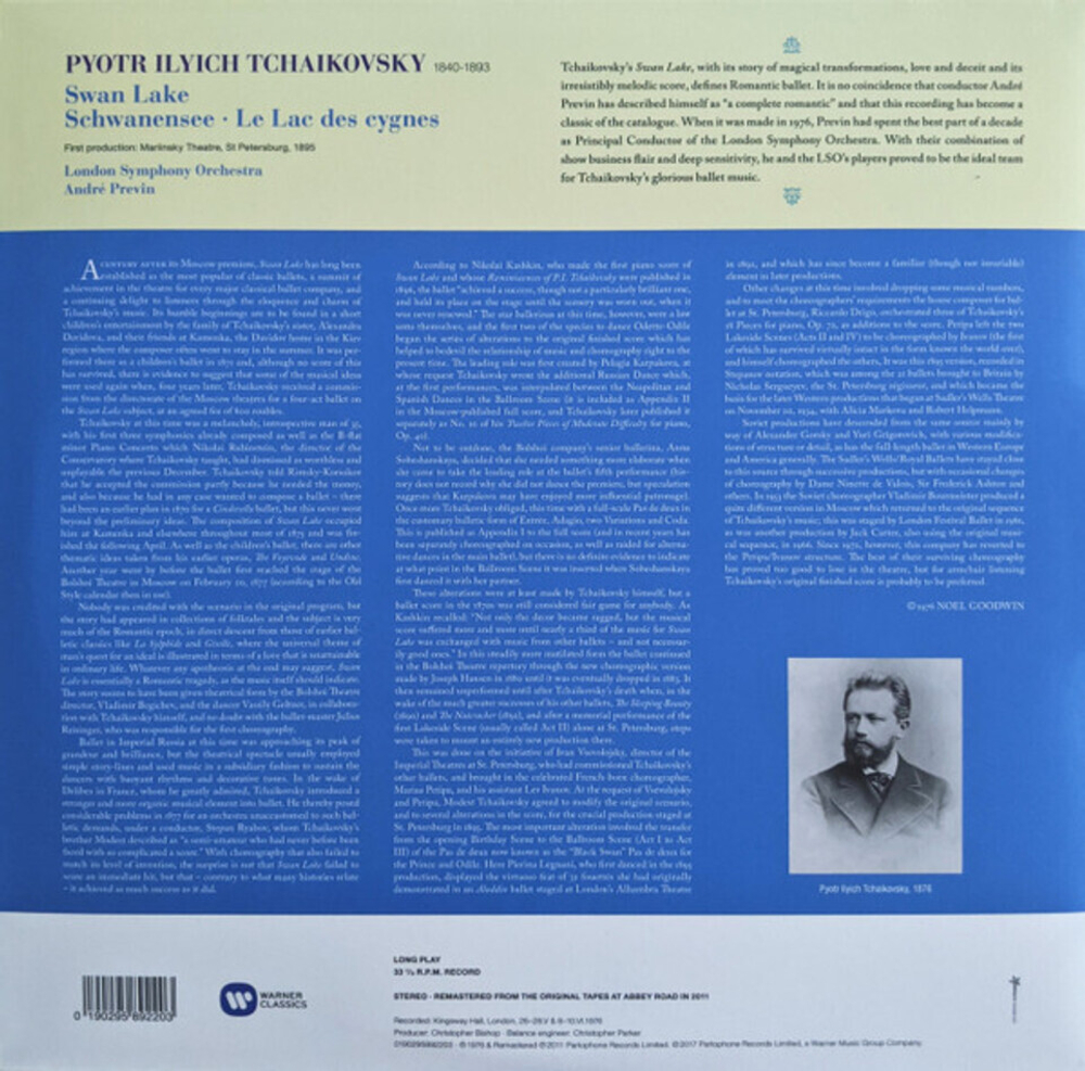 London Symphony Orchestra, Andre Previn / Tchaikovsky: Swan Lake (3LP)