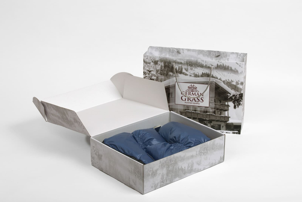 Сапожки-носочки пуховые German Grass Comfort Socks Travel Indigo синие Сине-голубой