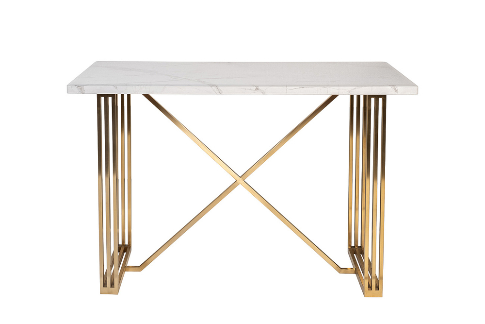 Стол-консоль 140x75x91см Garda Decor белый с золотом