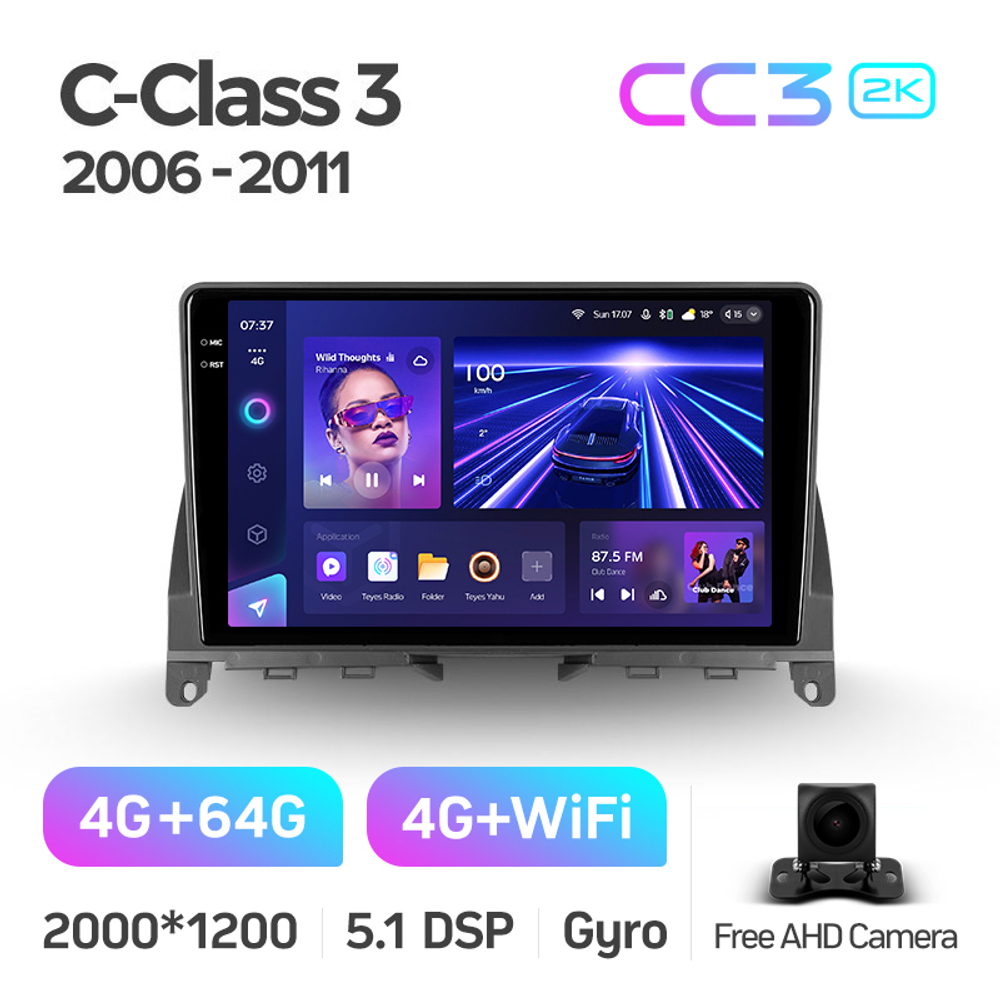 Teyes CC3 2K 9"для Mercedes-Benz С-Class 3 2006-2011