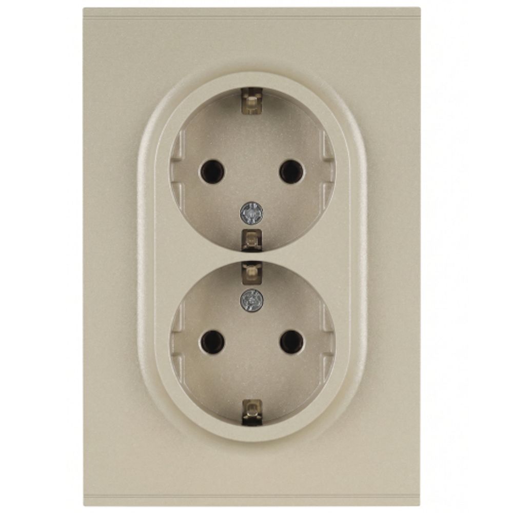 Розетка ЭРА Arktik 16-2104-04 двойная с заземлением 2X2P+E Schuko 16А-250В шампань | Эра Arktik