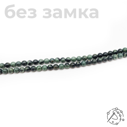Нить бусин яшма черно-зеленая 6 мм
