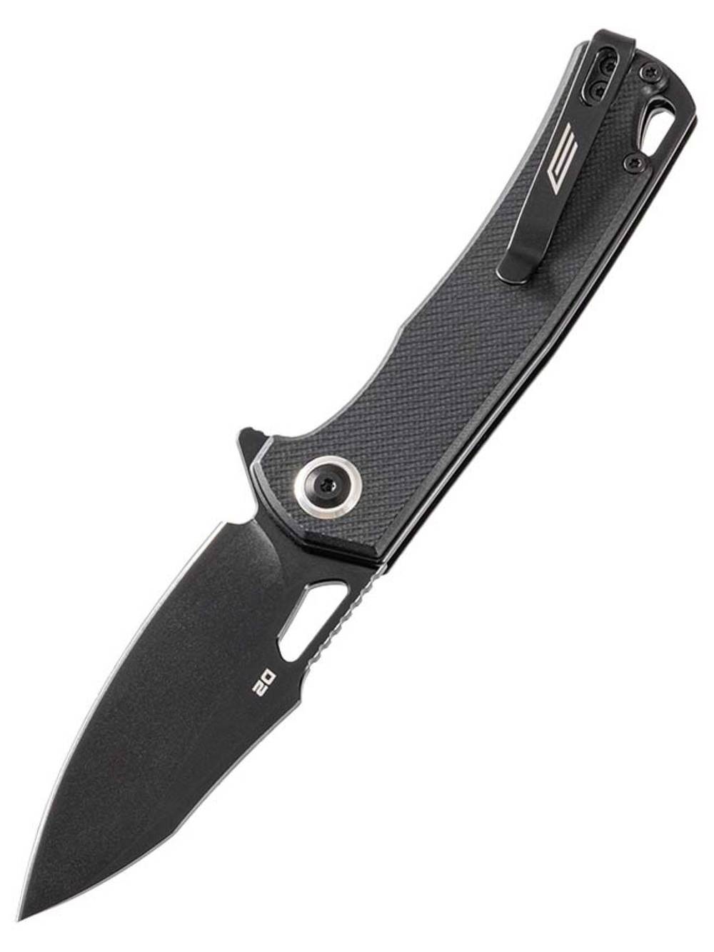 Нож складной GhostBlade Polter, сталь D2, 58-62 HRC, Spear-point, рукоять G10 чёрная, замок Liner lock, флиппер, 107 г