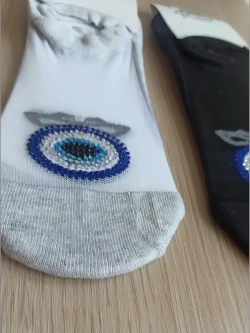 носки короткие турецкие со стразами 2 пары
