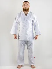 C555 Кимоно для дзюдо подростковое Clinch Judo Red FDR белое