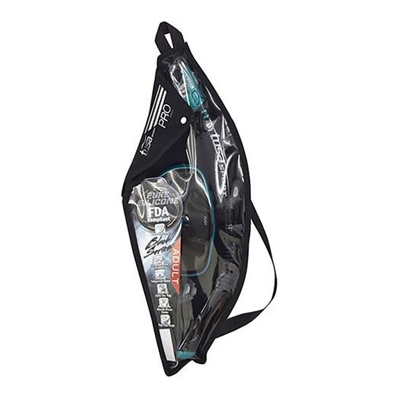 Набор маска+трубка в сумке TUSA Sport UCR-1625 Black Series черный/голубой