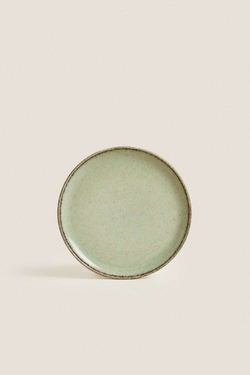 ZARA HOME ФАРФОРОВАЯ БОКОВАЯ ТАРЕЛКА, ЦВЕТ МОРСКОЙ ВОЛНЫ