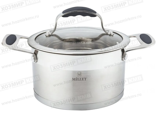 (Millet ML-8022) Кастрюля из нержавейки со стек/кр. 4,8л Индукция