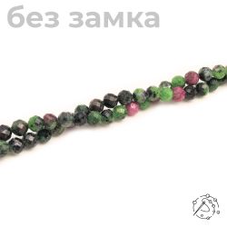Нить бусин с огранкой цоизит 6 мм