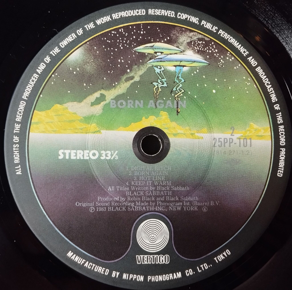 Винтажная виниловая пластинка LP Black Sabbath Born Again (Japan 1983) (Obi) Zero The Hero