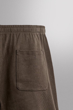 ZARA УТЯЖЕЛЕННЫЕ ШОРТЫ-ДЖОГГЕРЫ, КОРИЧНЕВЫЙ