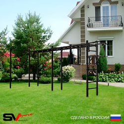 Уличная шведская стенка Sv Sport рукоход х 2 с комплектом турник прямой У53122 (Турник/Брусья/Деревянные)