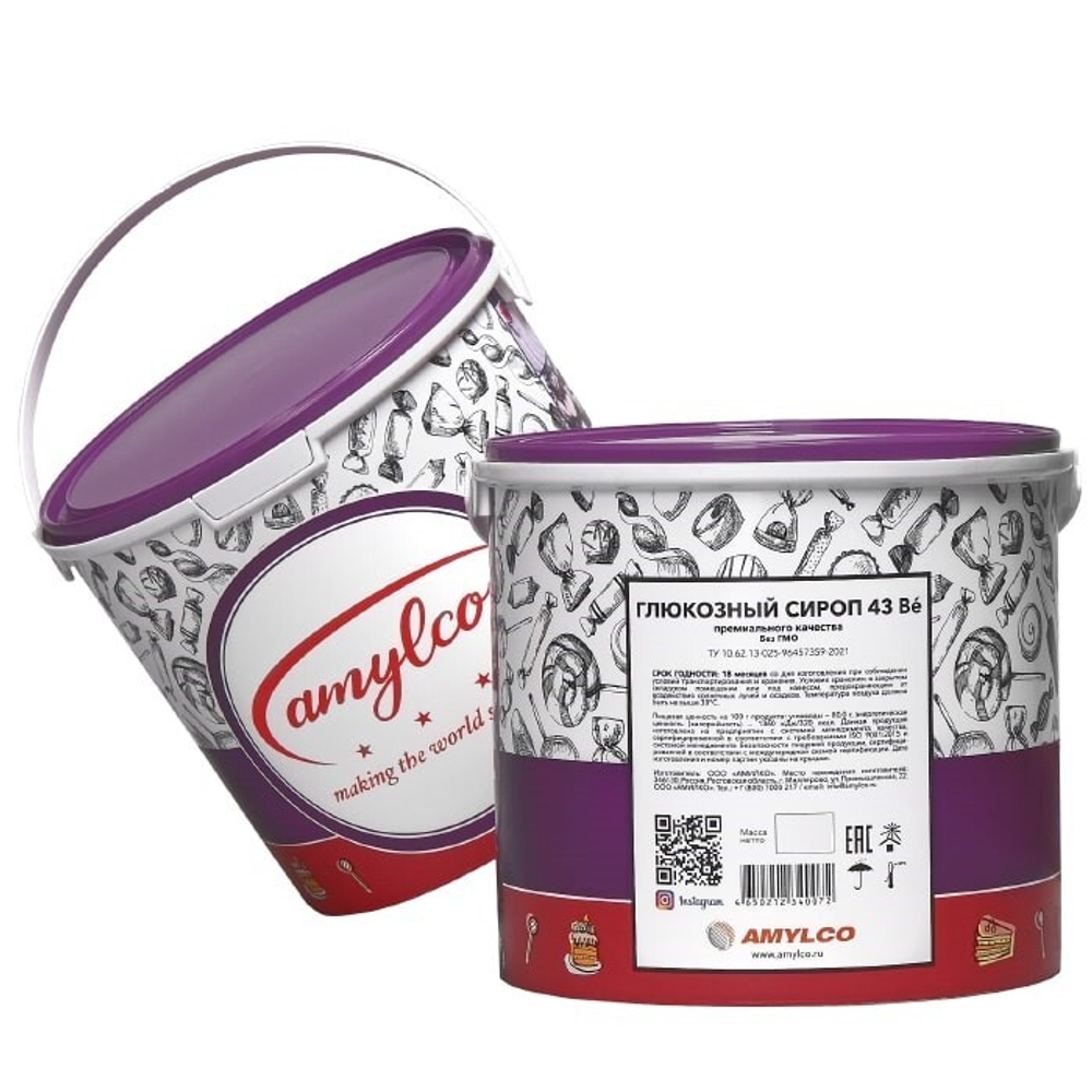 Глюкозный сироп 43%, Amylco Россия (1,5кг/вед., 6шт/кор.)