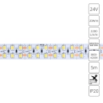 Светодиодная лента 24V 20W/m 4000К 5м Arte Lamp TAPE A2424015-02-4K, LED