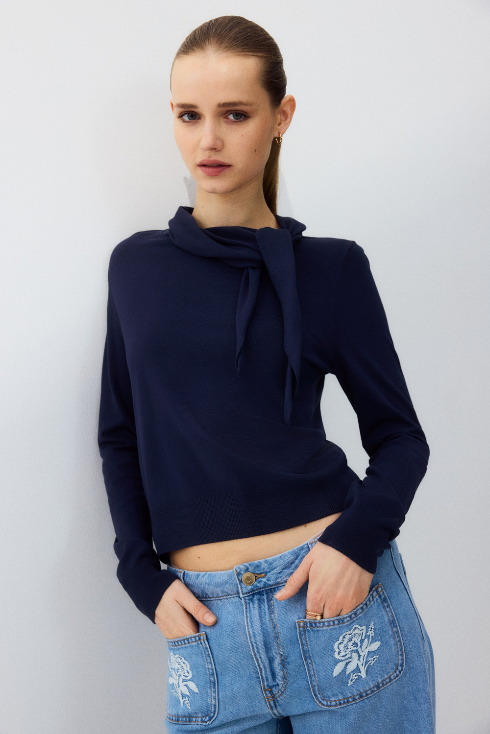 Джемпер с шалевым воротником - H&M