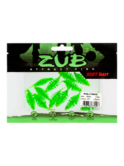 Приманка ZUB-POLLYWOG 40мм(1,5")-12шт, (цвет 351) шартрез с блестками