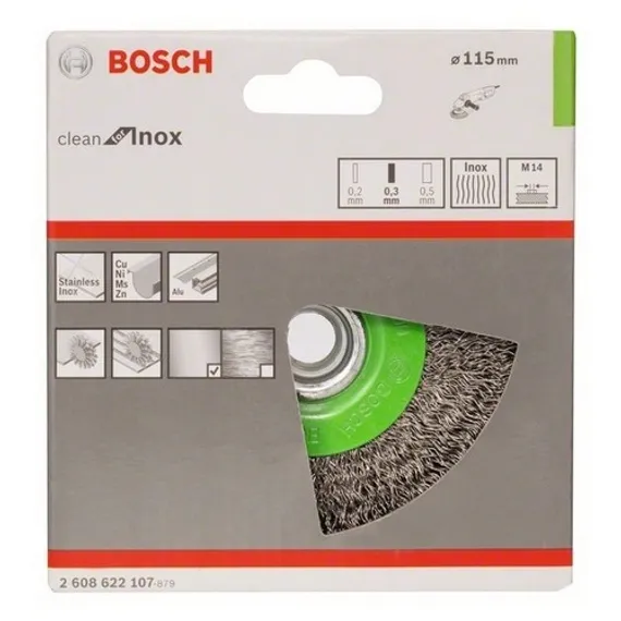 Щетка дисковая Bosch из нержавеющей стали 0,3х115 мм